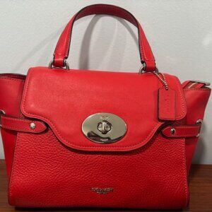 Coach New York Red Leather Blake Flap Carryall/Satchel